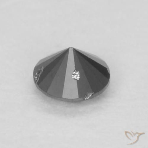 Diamante Nero naturale da 0.05 ct, Rotondo, Opaco