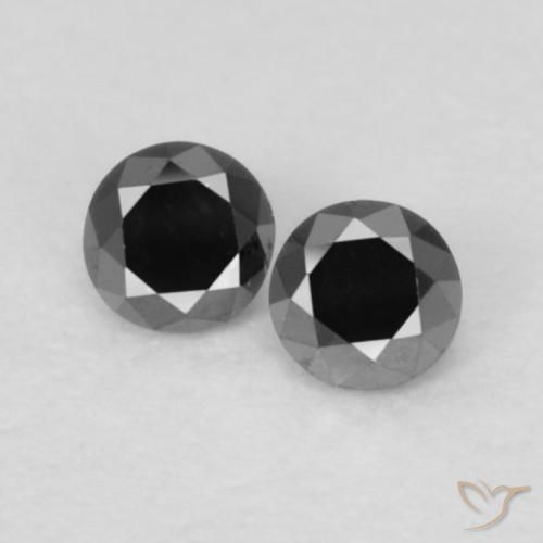0.10ctw Naturale Nero Diamante, Rotondo, Opaco