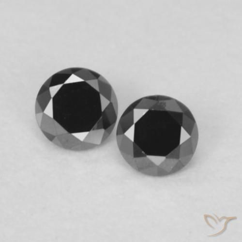 0.09ctw Naturale Nero Diamante, Rotondo, Opaco