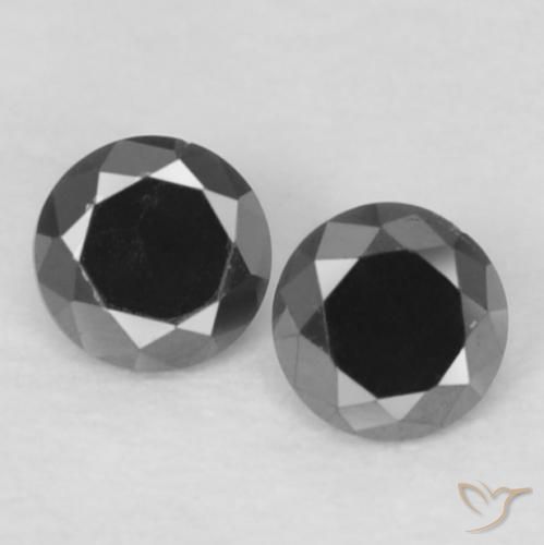 0.08ctw Naturale Nero Diamante, Rotondo, Opaco