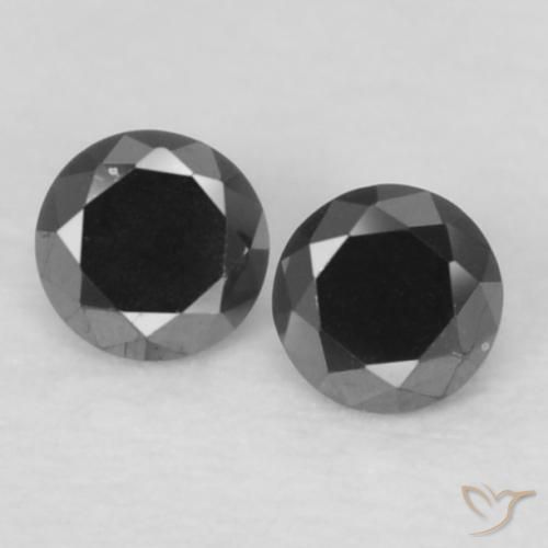 0.07ctw Naturale Nero Diamante, Rotondo, Opaco