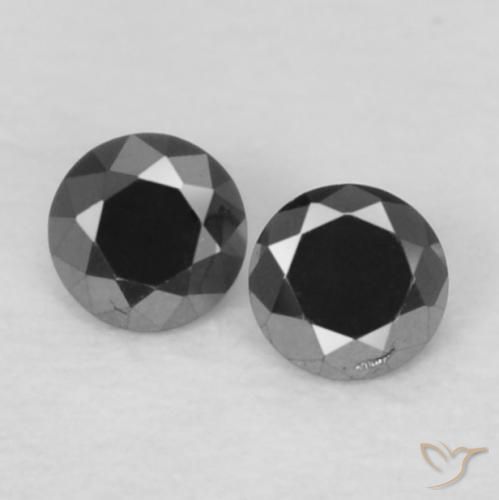 0.07ctw Naturale Nero Diamante, Rotondo, Opaco