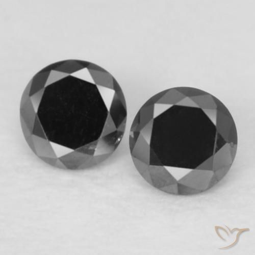 0.09ctw Naturale Nero Diamante, Rotondo, Opaco