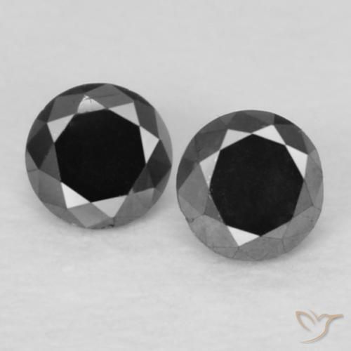 0.11ctw Naturale Nero Diamante, Rotondo, Opaco