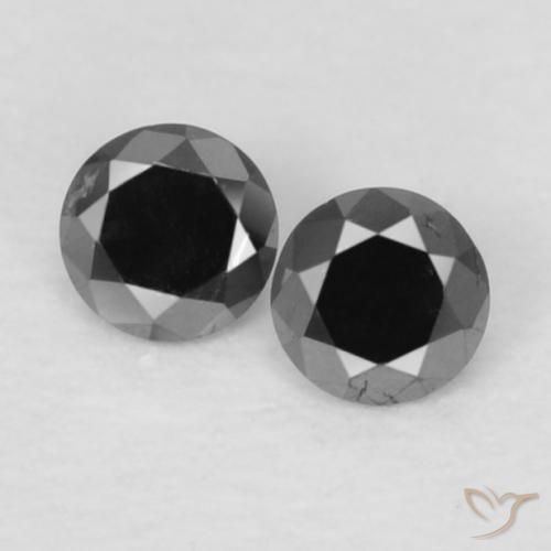 0.07ctw Naturale Nero Diamante, Rotondo, Opaco