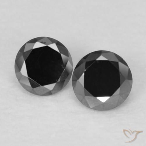 0.08ctw Naturale Nero Diamante, Rotondo, Opaco