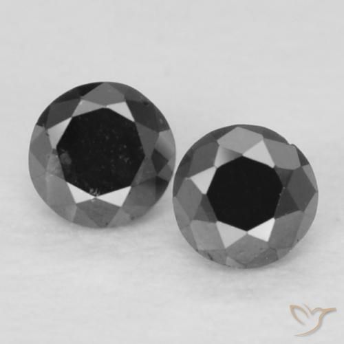 0.11ctw Naturale Nero Diamante, Rotondo, Opaco