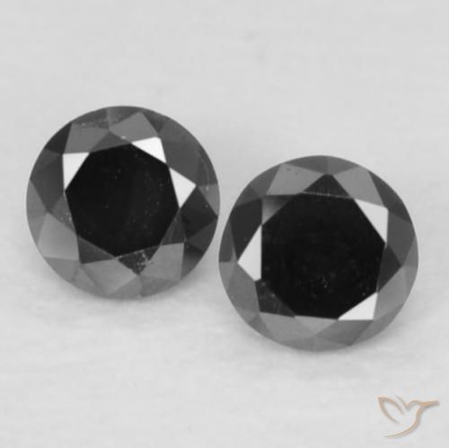 0.09ctw Naturale Nero Diamante, Rotondo, Opaco