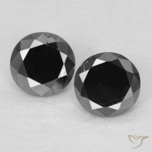 0.09ctw Naturale Nero Diamante, Rotondo, Opaco
