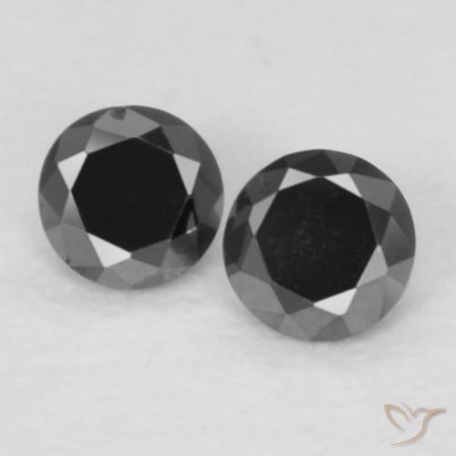 0.08ctw Naturale Nero Diamante, Rotondo, Opaco