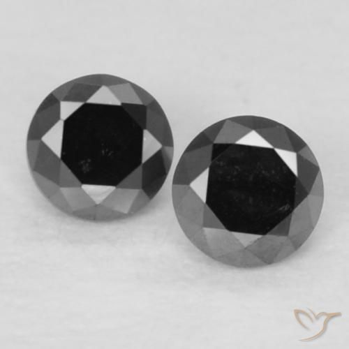0.09ctw Naturale Nero Diamante, Rotondo, Opaco