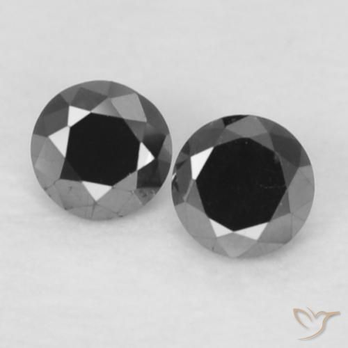 0.09ctw Naturale Nero Diamante, Rotondo, Opaco