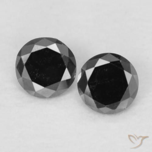 0.08ctw Naturale Nero Diamante, Rotondo, Opaco