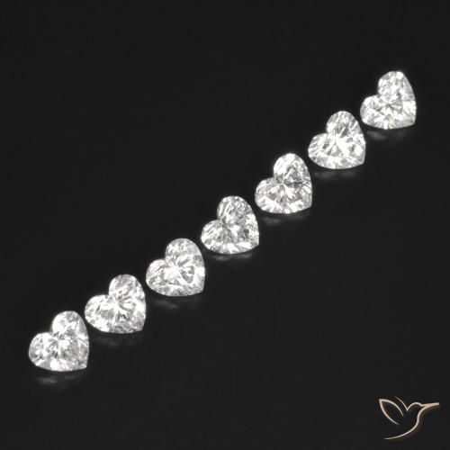 Gemme di Diamante F naturale da 0.53 ct, Cuore, VVS