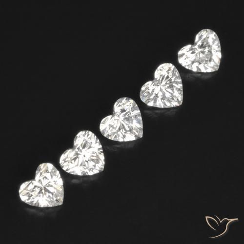 Gemme di Diamante H naturale da 0.51 ct, Cuore, VVS
