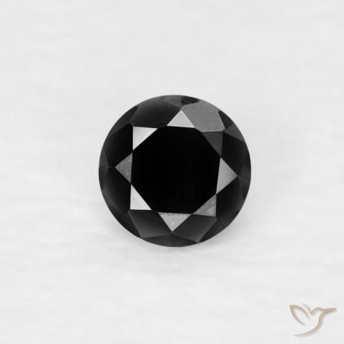 0.07ct Naturale Nero Diamante, Rotondo, Opaco