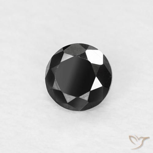 Diamante Nero naturale da 0.07 ct, Rotondo, Opaco