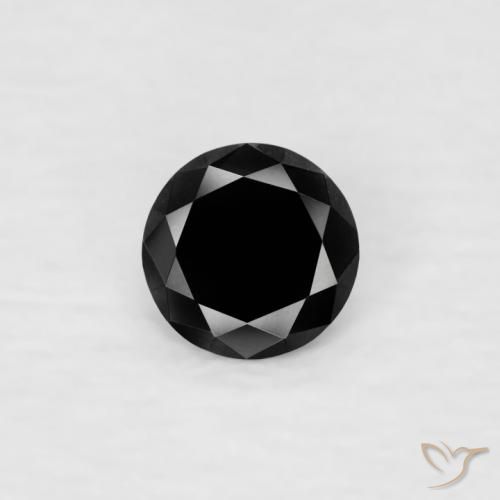 0.06ct Naturale Nero Diamante, Rotondo, Opaco