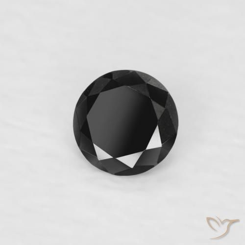 Diamante Nero naturale da 0.06 ct, Rotondo, Opaco