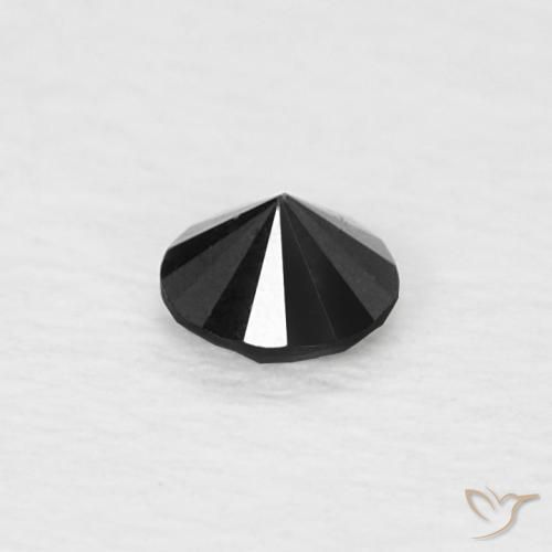 Diamante Nero naturale da 0.06 ct, Rotondo, Opaco
