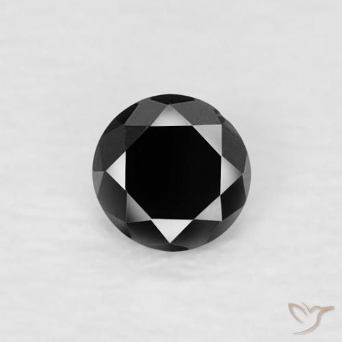 0.08ct Naturale Nero Diamante, Rotondo, Opaco