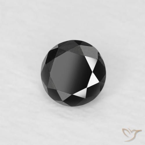 Diamante Nero naturale da 0.08 ct, Rotondo, Opaco