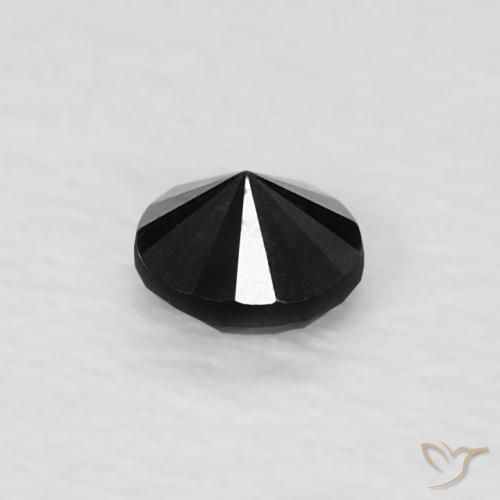 Diamante Nero naturale da 0.08 ct, Rotondo, Opaco