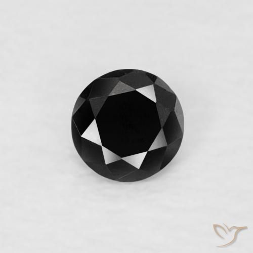 0.07ct Naturale Nero Diamante, Rotondo, Opaco