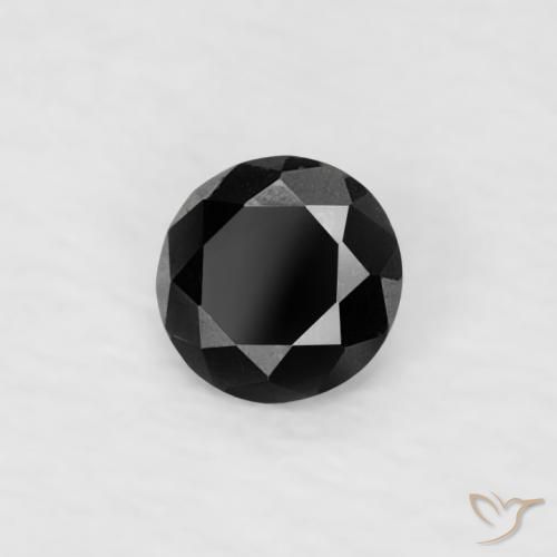 Diamante Nero naturale da 0.07 ct, Rotondo, Opaco