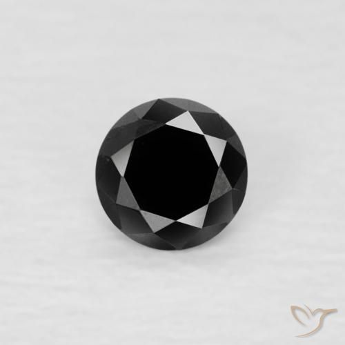 0.06ct Naturale Nero Diamante, Rotondo, Opaco