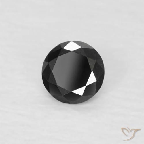 Diamante Nero naturale da 0.06 ct, Rotondo, Opaco