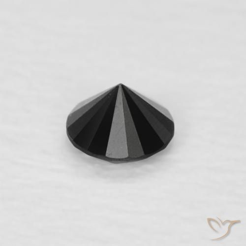 Diamante Nero naturale da 0.06 ct, Rotondo, Opaco