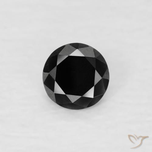 0.07ct Naturale Nero Diamante, Rotondo, Opaco