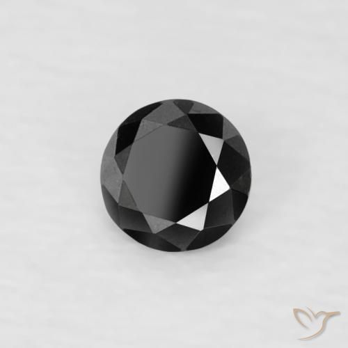 Diamante Nero naturale da 0.07 ct, Rotondo, Opaco