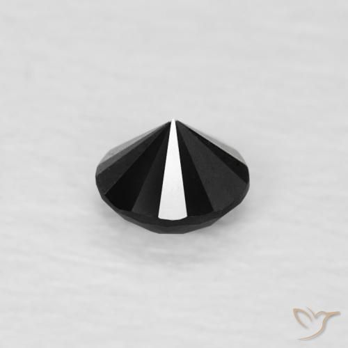 Diamante Nero naturale da 0.07 ct, Rotondo, Opaco