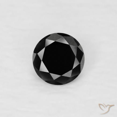 0.07ct Naturale Nero Diamante, Rotondo, Opaco
