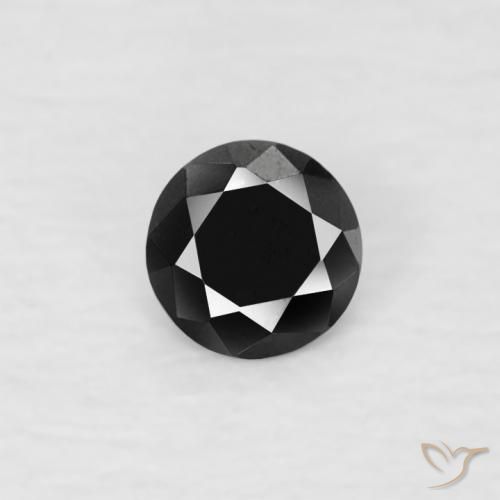 0.06ct Naturale Nero Diamante, Rotondo, Opaco