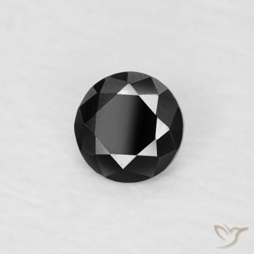 Diamante Nero naturale da 0.06 ct, Rotondo, Opaco