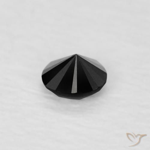 Diamante Nero naturale da 0.06 ct, Rotondo, Opaco