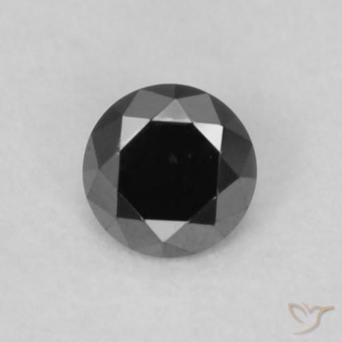 0.07ct Naturale Nero Diamante, Rotondo, Opaco
