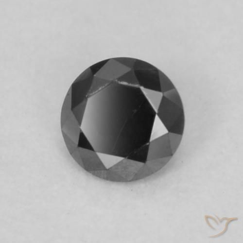 Diamante Nero naturale da 0.07 ct, Rotondo, Opaco