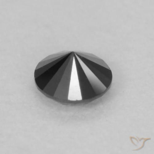 Diamante Nero naturale da 0.07 ct, Rotondo, Opaco