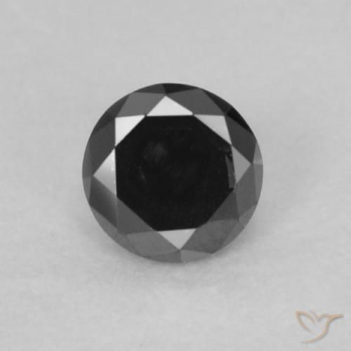 0.07ct Naturale Nero Diamante, Rotondo, Opaco
