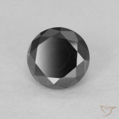 Diamante Nero naturale da 0.07 ct, Rotondo, Opaco