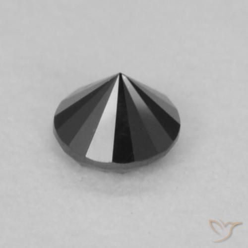 Diamante Nero naturale da 0.07 ct, Rotondo, Opaco