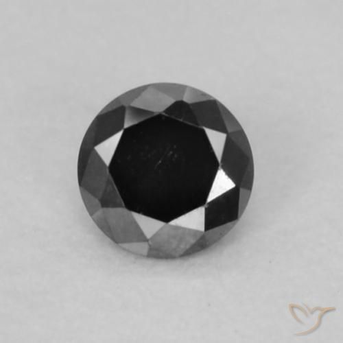 0.07ct Naturale Nero Diamante, Rotondo, Opaco