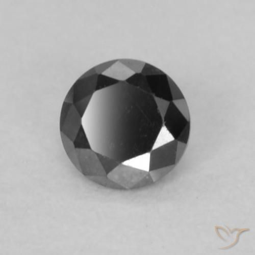 Diamante Nero naturale da 0.07 ct, Rotondo, Opaco