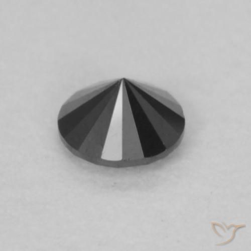 Diamante Nero naturale da 0.07 ct, Rotondo, Opaco