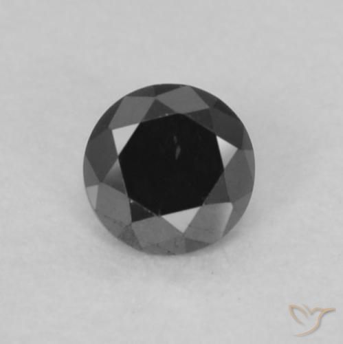 0.07ct Naturale Nero Diamante, Rotondo, Opaco