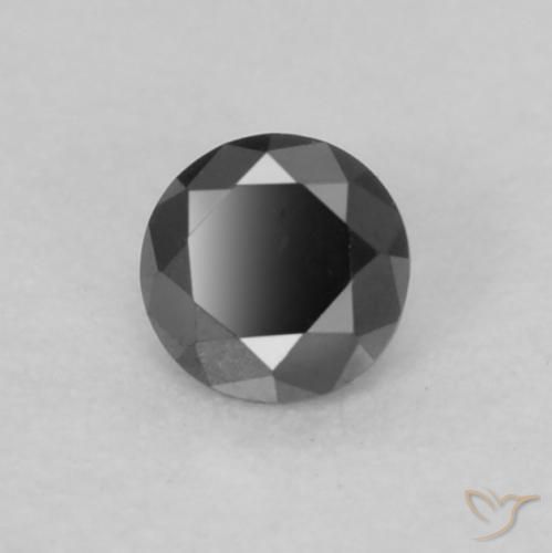 Diamante Nero naturale da 0.07 ct, Rotondo, Opaco